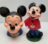 (2) Vintage Mickey Mouse Coin Banks