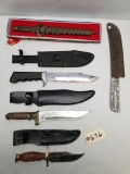 (5) Assorted Fixed Blade Knives with Sheathes