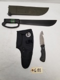 Large Schrade Knife and Maxam Fixed Blade