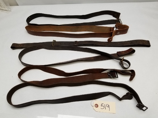 (6) Leather Military Rifle Slings