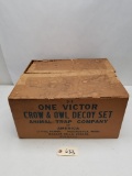 Vintage Victor Crow & Owl Decoy Set