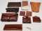 Large assortment of Brown Leather Pouches