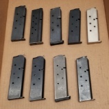 9 Single Stock .45 mags including Colt