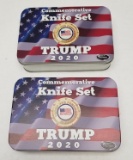 2 Kentucky Cutlery Trump 2020 Wood Handle Knife Set