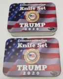 2 Kentucky Cutlery Trump 2020 Wood Handle Knife Set