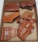 (6)Used Brown Leather Assorted Pistol Holsters