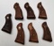 (7) Used Wood S&W K+L Frame Square Butt Grip Sets