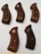 (5)  Used Wood S&W J Frame Round Butt Grip Sets