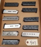 11 used .45 Cal 8rd Pistol mags