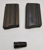(2) Early Colt SP1 M16 .223 20rd Mags+Flash Hider