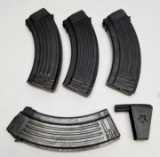 (4) Used 7.62x39mm Steel Mags And Loading Tool