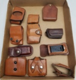 (10) Used Brown Leather Mag Holsters And Pouches
