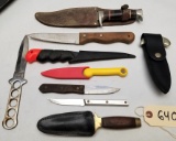 (9) Assorted Used Fixed Blade Knives