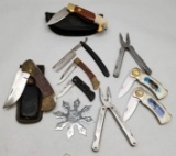 (10) Assorted Used Folding Knives, And More