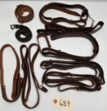 (9) Vintage Leather Military Rifle Slings