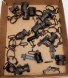 Assorted Military Rifle Stock Clamps, Sight & More