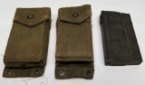 (3) M1-A1 Mags With (2) Original Pouches
