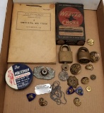 Vintage Military Pins, Pendants, Locks, & More
