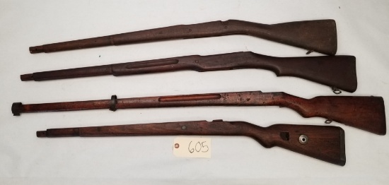 (4) Used Wooden Military Rifle Stocks