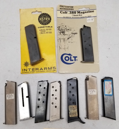 (9) Assorted .380 Cal Pistol Mags