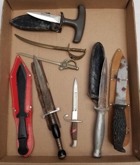 (7) Vintage Assorted Fixed Blade Knives