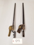 (2) Early US Stamped Socket Bayonets