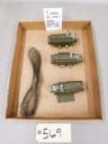 (3) M49A1 Vietnam Era Surface Trip Flares