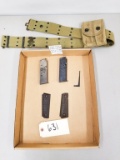 Assorted 1911 Mags, Grips, Belt & Pouch