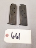 (2) Argentine Colt M1927 1911 .45 ACP Pistol Mags