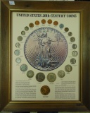 US 20th Century Coins in Plaque