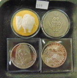 4 world silver rounds, all 1 troy oz