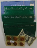 Proof sets, mint set, unc cents, dollar bill