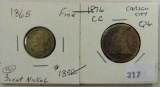 3 cent (nickel), Seated Quarter