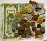 Foreign Coins and Notes (as is) plus tokens