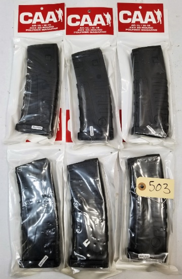 (6) New CAA .223 30rd Polymer Mags