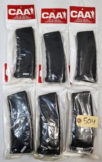 (6) New CAA .223 30rd Polymer Mags