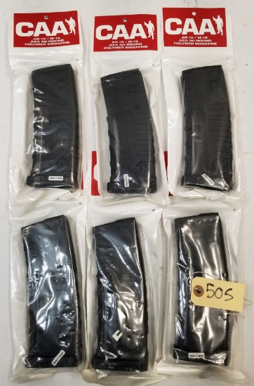 (6) New CAA .223 30rd Polymer Mags