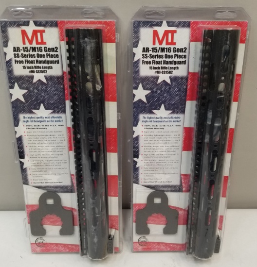 (2) New MI AR-15/M16 15" Free Float Hand Guard
