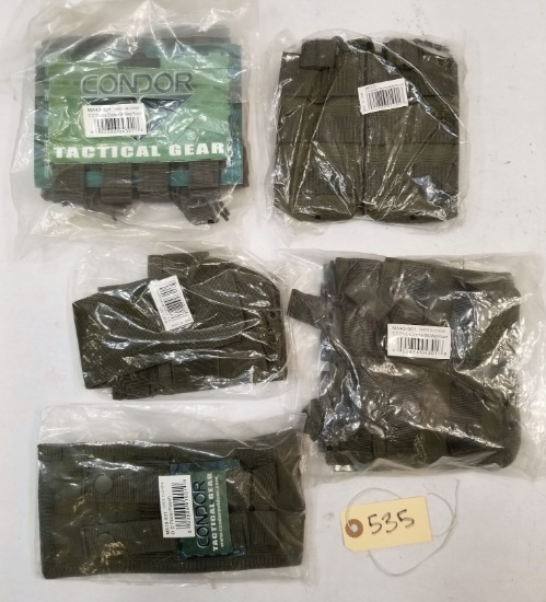 (5) New Assorted Condor Green Pouches