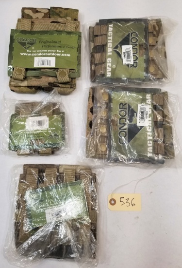 (6) New Assorted Condor Camo Pouches