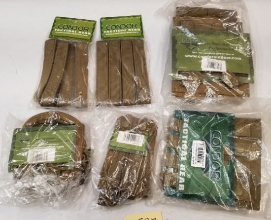 (4) New Assorted Condor Tan Pouches + Straps