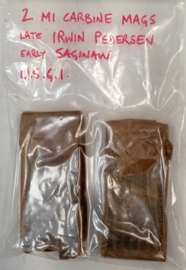 (2) M1 Carbine Irwin Pedersen Early Saginaw Mags
