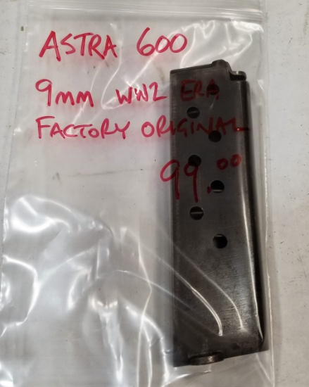 Astra 600 9mm WW2 Era Factory Magazine