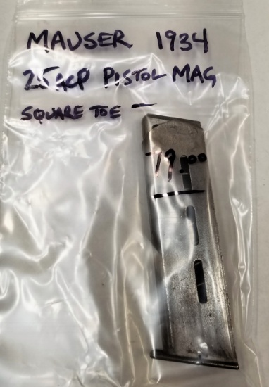 Mauser 1934 25 Acp "Square Toe" Pistol Mag