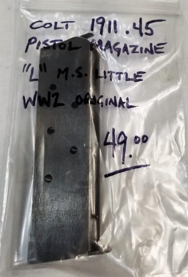Colt 1911 .45 "L" M.S. Little WW2 Pistol Magazine