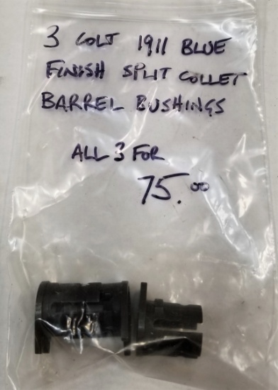 (3) Colt 1911 Blue Finish Split Collet Barrel Bush