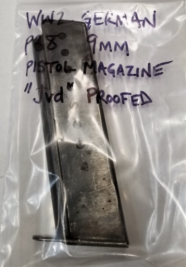 German WW2 P38 9mm Pistol Magazine "Jvd" Proof