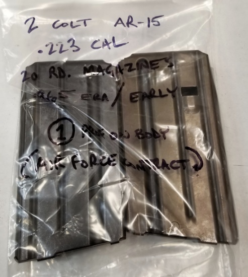 (2) Colt .223 20rd magazines 1965 Era