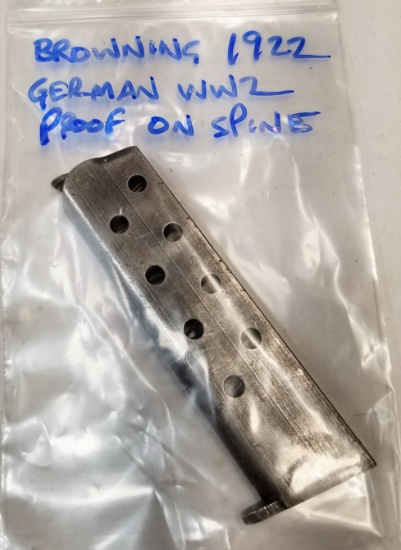 Browning 1922 Mag With German WW2 Proof On Spine