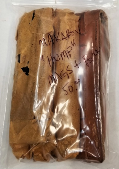 (2) NOS Makarov "Hump" Mags And Leather Mag Pouch